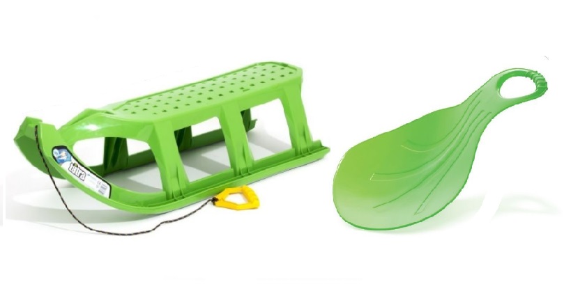 Dětské sáňky, kluzáky a lopaty na bobování