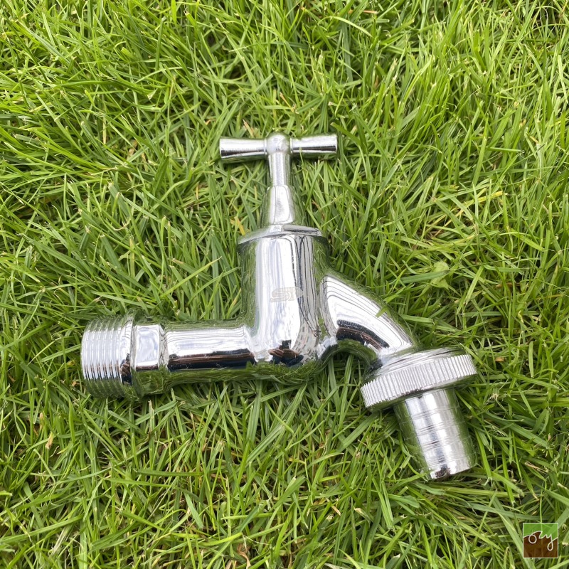Zahradní chromový ventil s olivkou - 3/4" M