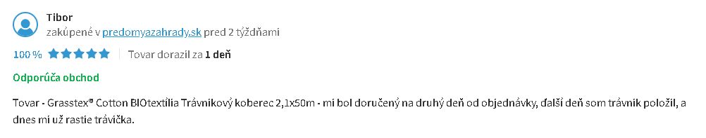 Trávníkový koberec GRASSTEX®, trávník, který založí každý sám! 2,1x50m