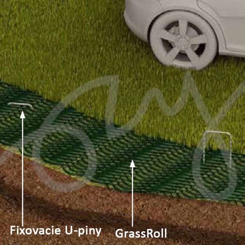 Zatravňovací rohož na dočasné parkování GrassRoll Premium + | 2x10m | 20m2 do 5 tun