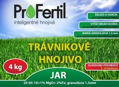 Trávníkové hnojivo JAR 25-05-10+2FE+1MgO 5-6 měsíční (4kg)
