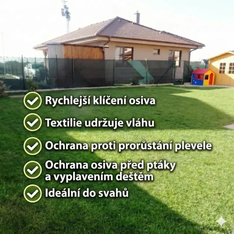 Trávníkový koberec Grasstex 2,1x25m + síťka proti krtům 2x25m + skoba U 100ks
