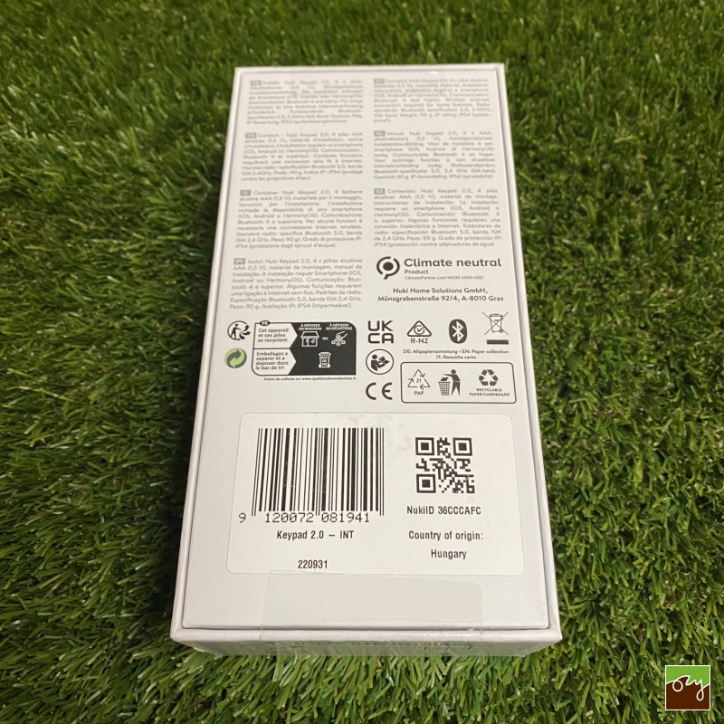 Kódovací klávesnice NUKI KEYPAD 2.0 se čtečkou otisků prstu