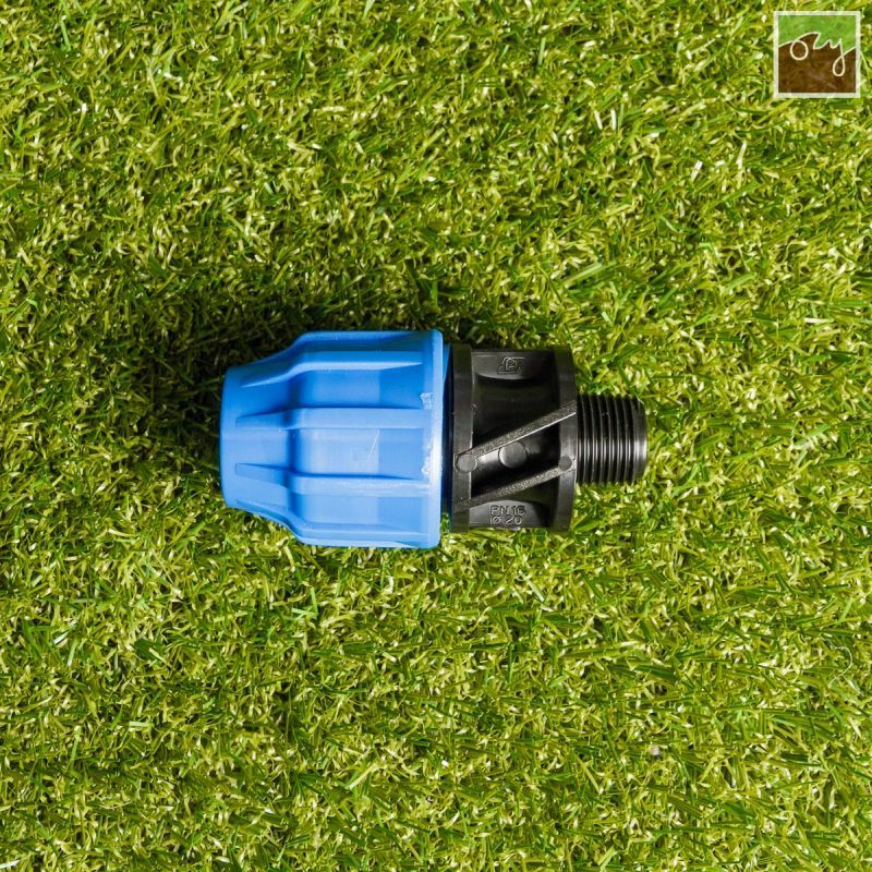 PP průchodka Ø20mm - 1/2" vnější závit