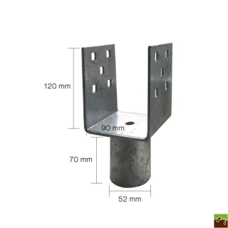 Nástavec na zemní šroub "U" 90x90x120x52mm