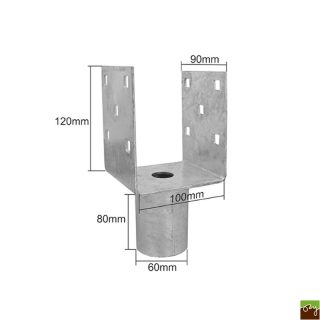 Nástavec na zemní šroub "U" 100x90x120x60mm