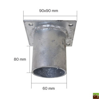 Nástavec na zemní šroub plochý 90x90x60mm