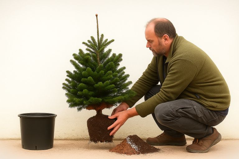 Substrát a kontrola kořenového balu po sezóně